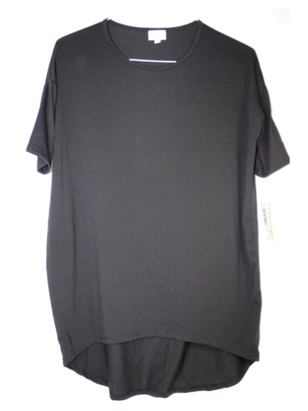 LuLaRoe IRMA T Shirt Women's Top Short Sleeves NWT Size XXS 2XS Black Solid USA